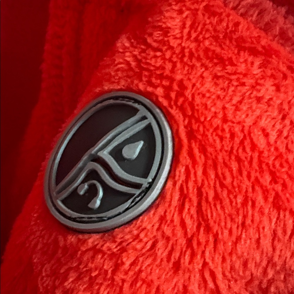 Red Patterned Women's Puffer Jacket - image 3